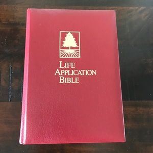 Life Application Bible Tyndale Red Bonded Leather 1988
